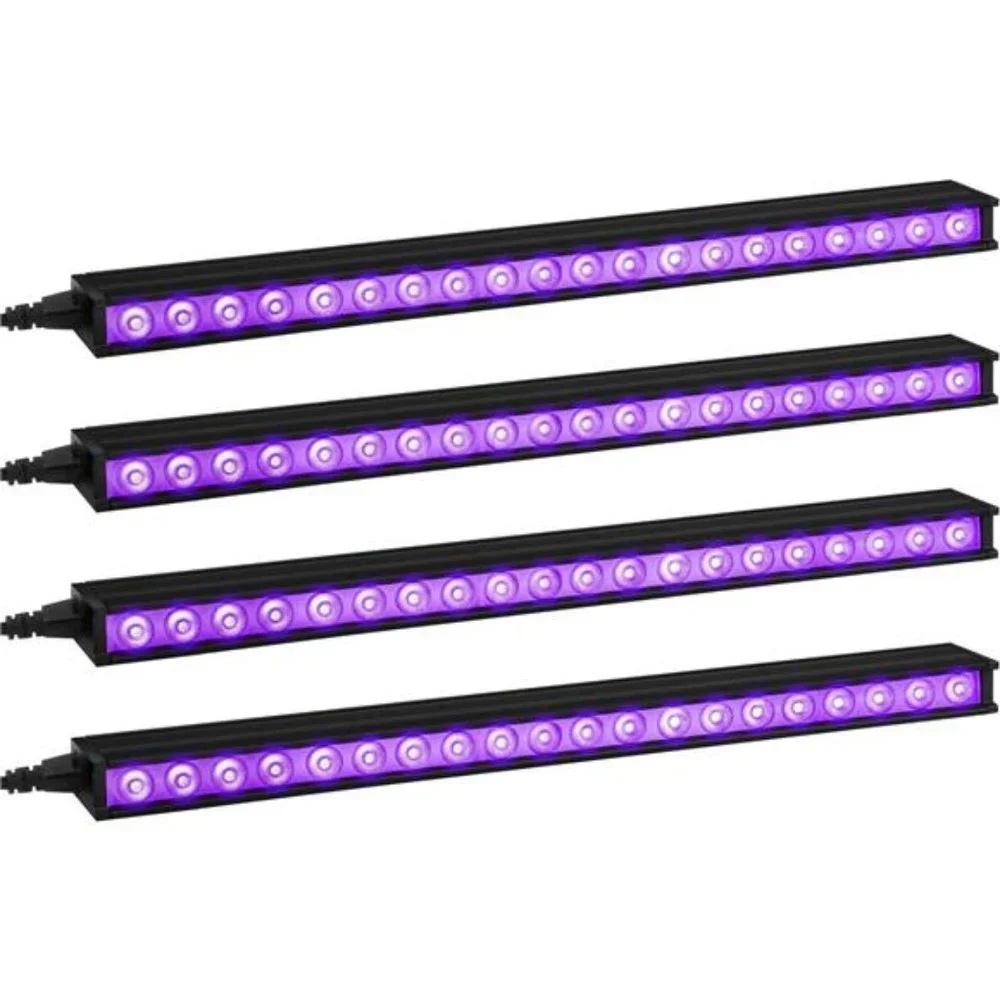 UV Black Lights 4Pack,LED Blacklight Bar for Halloween Glow Party Lighting Stage